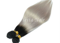 प्राकृतिक सिल्वर ग्रे ऑम्ब्रे मानव बाल एक्सटेंशन सीधे ब्राजीलियाई वर्जिन बाल