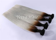 ग्रे सीधे के साथ दो टोन रंग पेरू मानव बाल एक्सटेंशन Ombre
