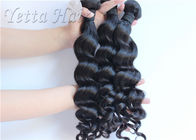 16 इंच वर्जिन मलेशियाई घुंघराले बाल लहर, प्राकृतिक रंग ढीला लहर बाल एक्सटेंशन