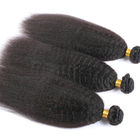 तीन बंडलों प्राकृतिक रंग के साथ पेरू किंकी सीधे मानव बाल बुन बंद
