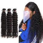 महिलाओं / गहरी लहर मानव बाल बंडलों के लिए 10A ग्रेड मलेशियाई बाल एक्सटेंशन