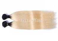 नरम चिकना रंगीन ऑम्ब्रे बाल एक्सटेंशन, 12 - 30 इंच सीधे रेमी बाल बुनाई