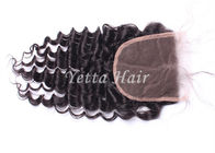 ग्रेड 7A गहरी लहर मानव बाल फीता बंद / मध्य बिदाई बंद असली बाल